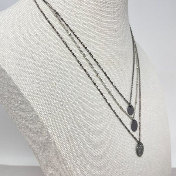 Multi Strand Necklace Black Goth Whimsigoth Sparkle Dressy Simple Minimal - Picture 4 of 8